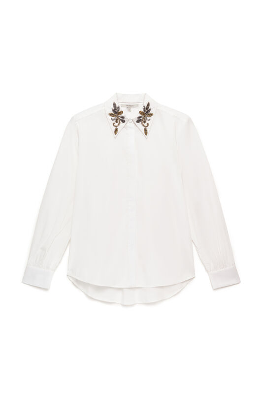 Maliparmi PRECIOUS STITCH SHIRT Natural White JM558615226 Maliparmi PRECIOUS STITCH SHIRT Natural White JM558615226