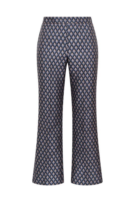 Maliparmi GEOMETRIC JACQUARD TROUSER Blue JH747950678 Maliparmi GEOMETRIC JACQUARD TROUSER Blue JH747950678