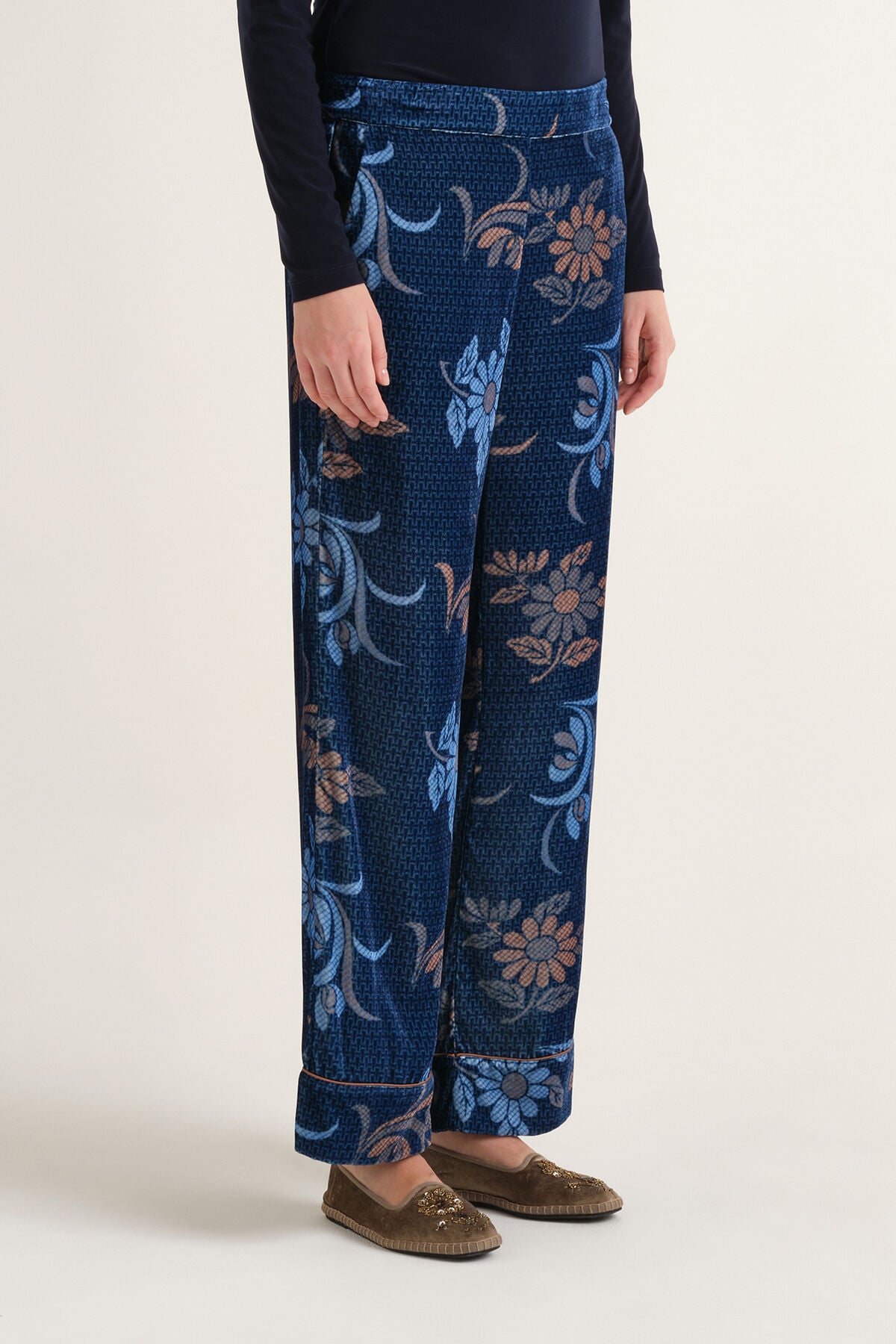 Maliparmi COLLECTION PRINT TROUSER Blue JH808961058 Maliparmi COLLECTION PRINT TROUSER Blue JH808961058