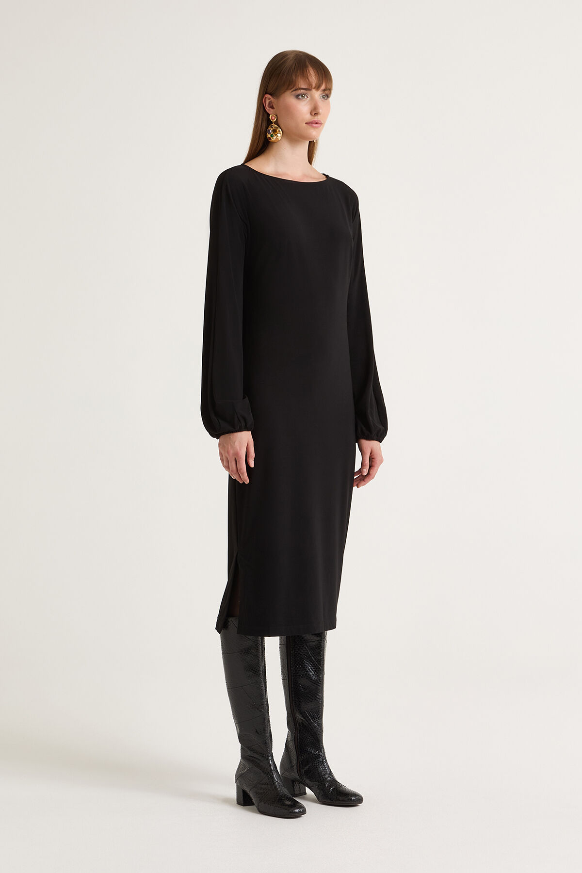 Maliparmi TECNO JERSEY DRESS Black JF668370226