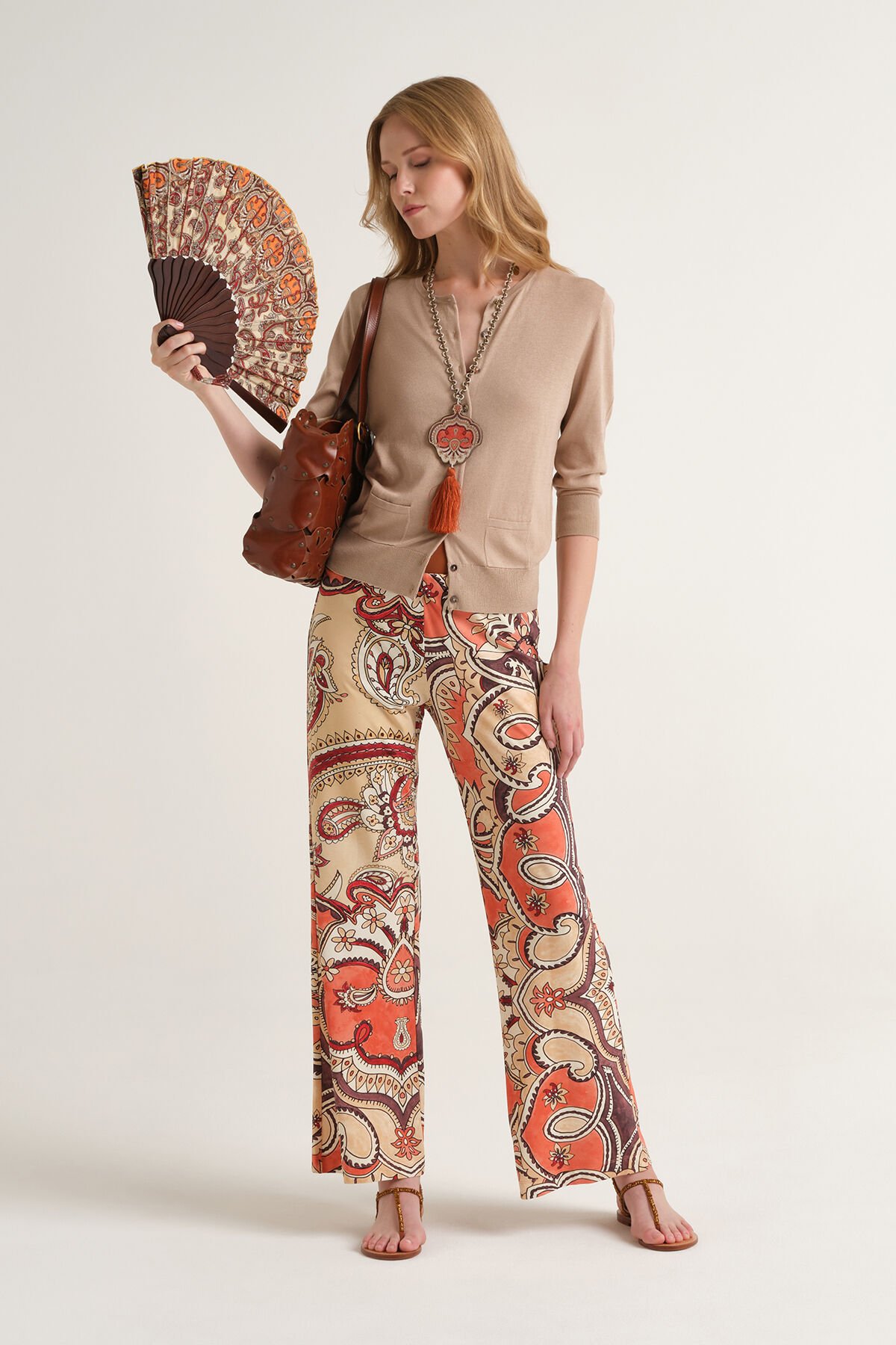 Malìparmi HIPPIE LOTUS TROUSERS Salmon JH400970671 Malìparmi HIPPIE LOTUS TROUSERS Salmon JH400970671