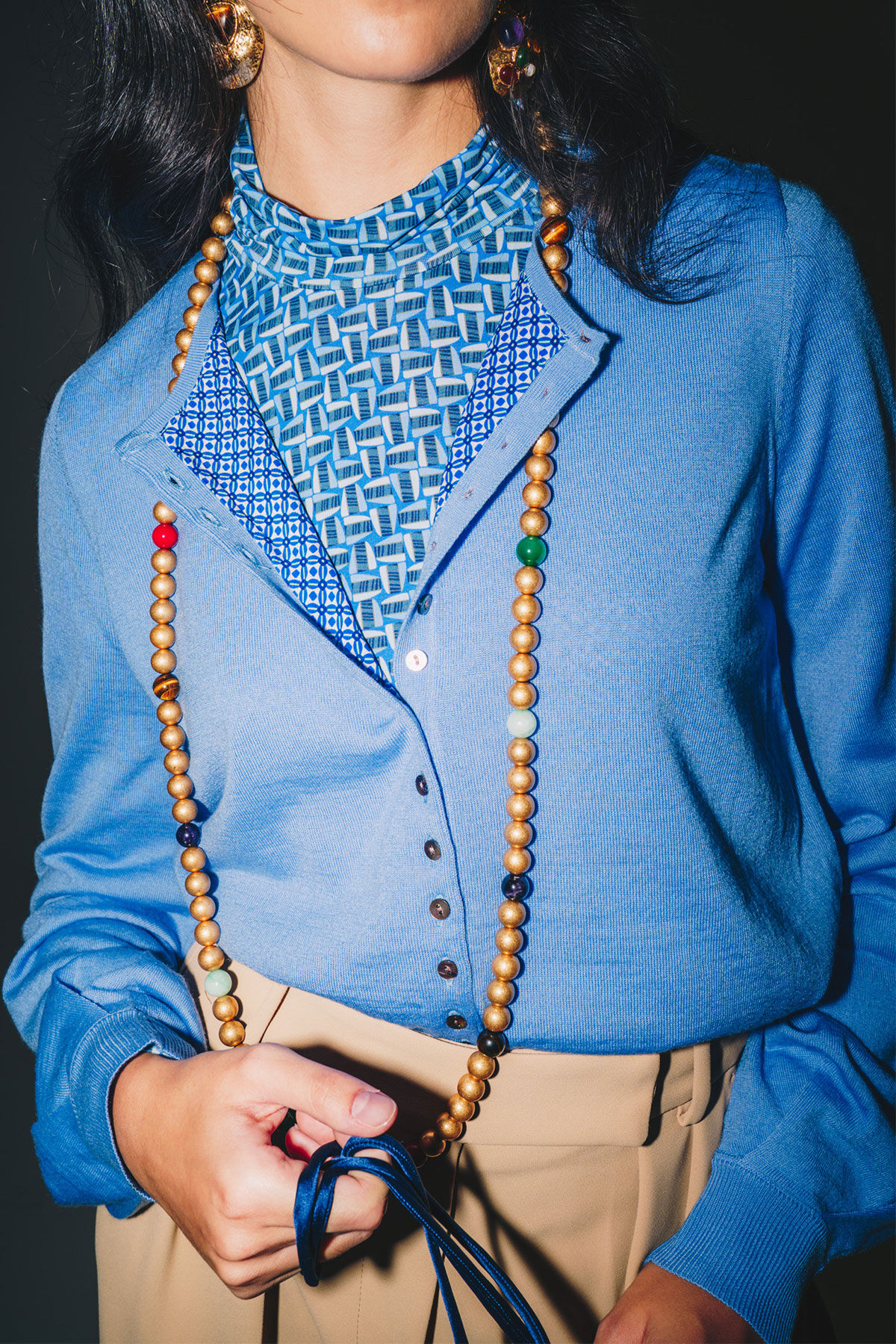 Maliparmi NEW MERINOS BLEND CARDIGAN Cobalt Blue JN369778199