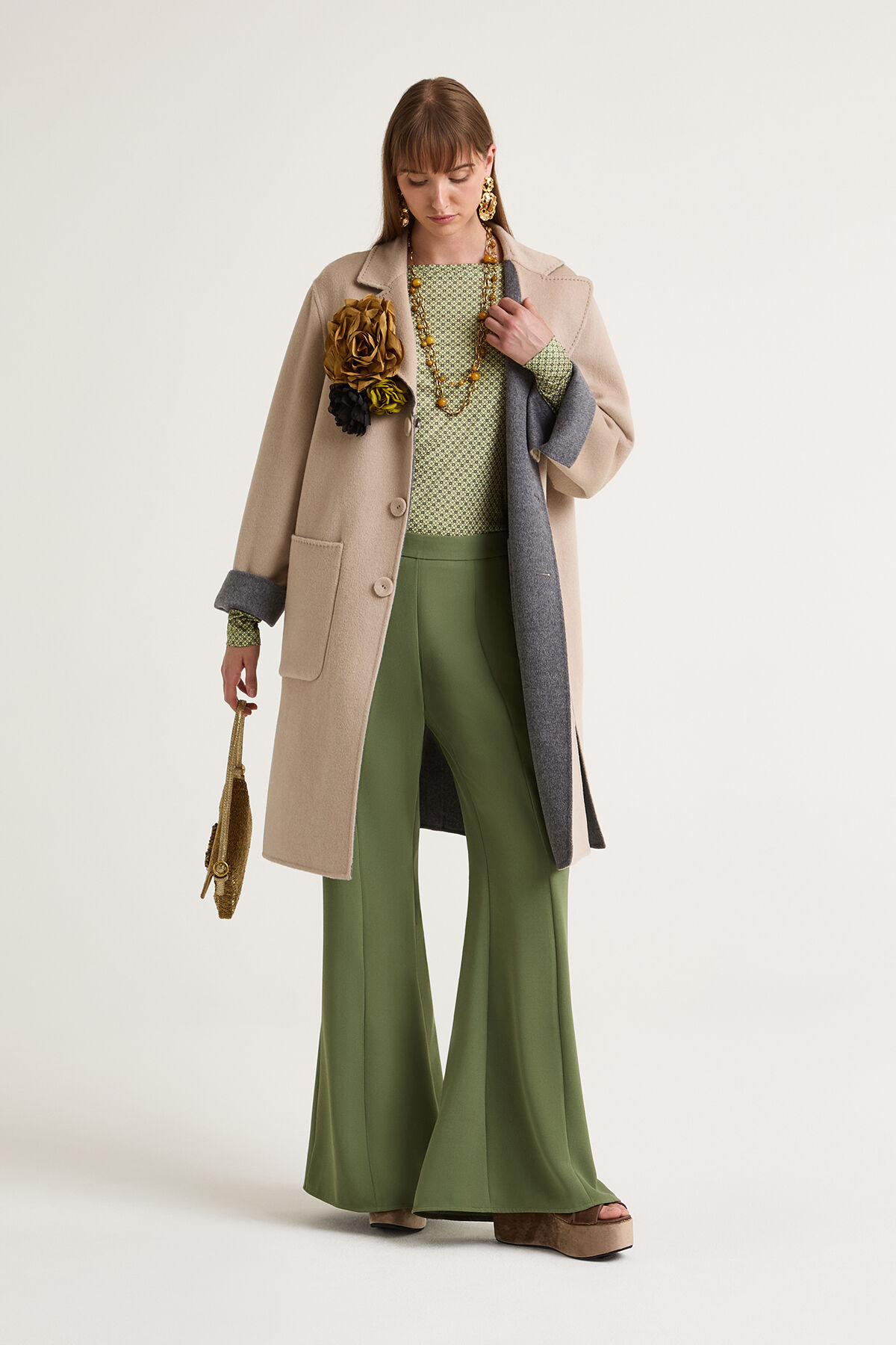 Maliparmi DOUBLE WOOL OVERCOAT Grey JB539020276