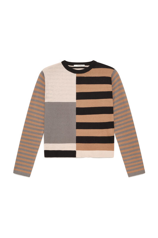 Maliparmi RHYTHM BLOCK KNIT Camel JQ513570682 Maliparmi RHYTHM BLOCK KNIT Camel JQ513570682