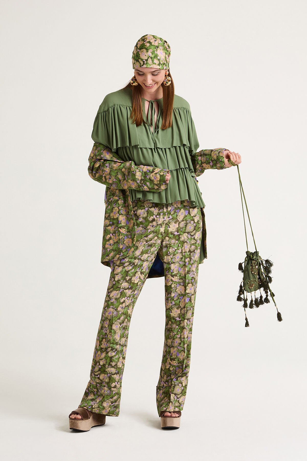 Maliparmi FLORAL SYMPHONY HOSE Grün JH804450651