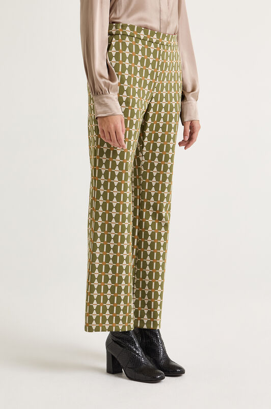 Maliparmi GEOMETRIC JACQUARD TROUSERS Dark Brown JH747960168