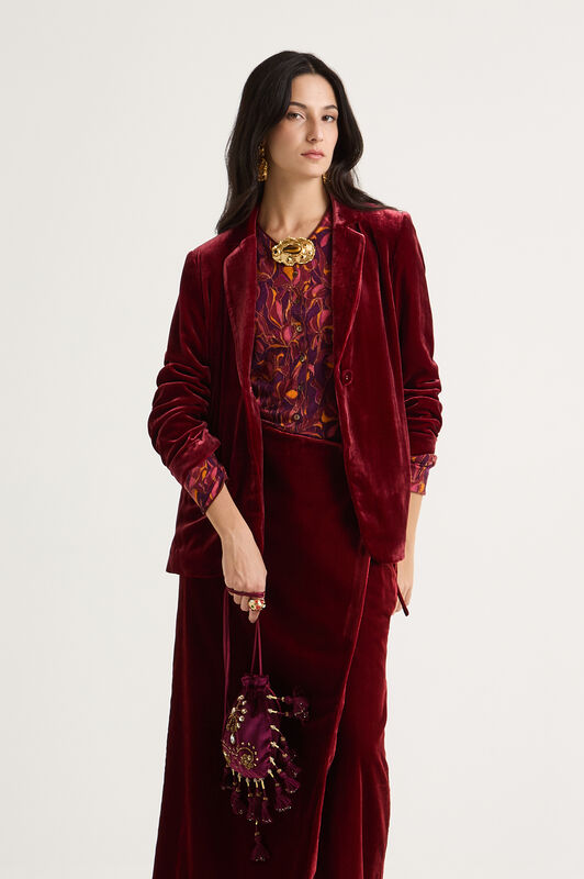 Maliparmi FLUID VELVET JACKET Rust JD643561026