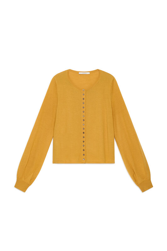 Maliparmi NEW MERINOS BLEND CARDIGAN Mustard JN369778199