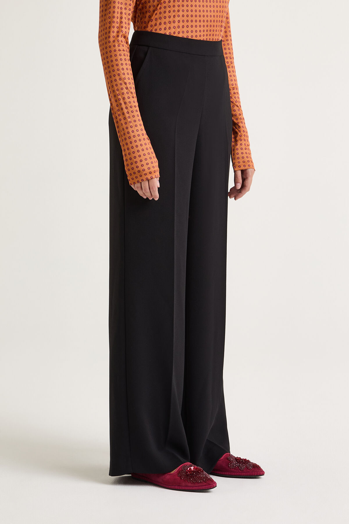 Maliparmi SABLÈ CREPE TROUSERS Black JH757950166 Maliparmi SABLÈ CREPE TROUSERS Black JH757950166