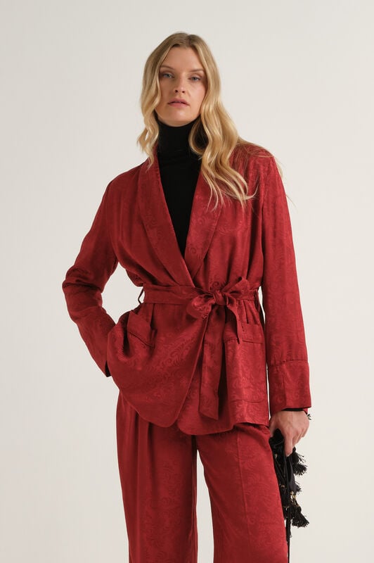 Maliparmi DAMASK JACQUARD BLAZER Dark Orange JD648850684 Maliparmi DAMASK JACQUARD BLAZER Dark Orange JD648850684