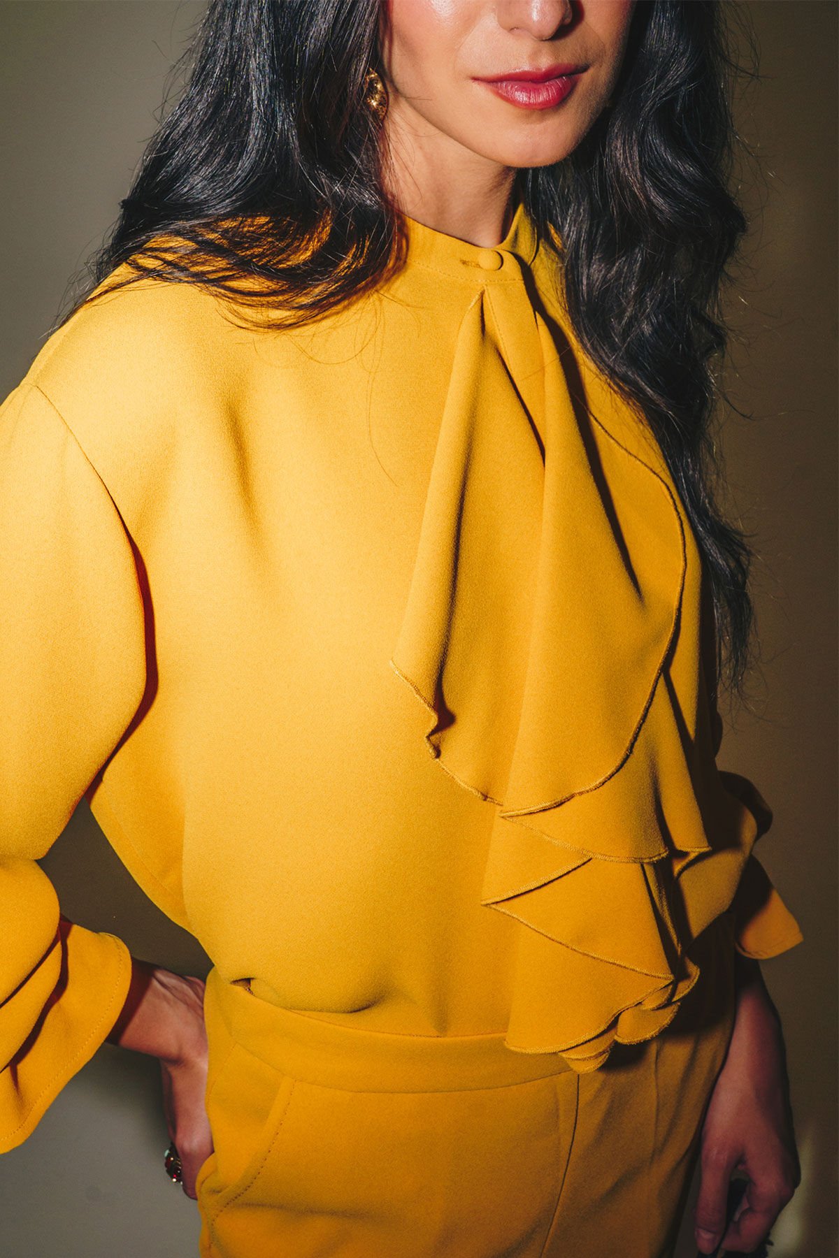 Maliparmi CAMICIA SABLÈ CREPE Senape-Mustard JM556250166