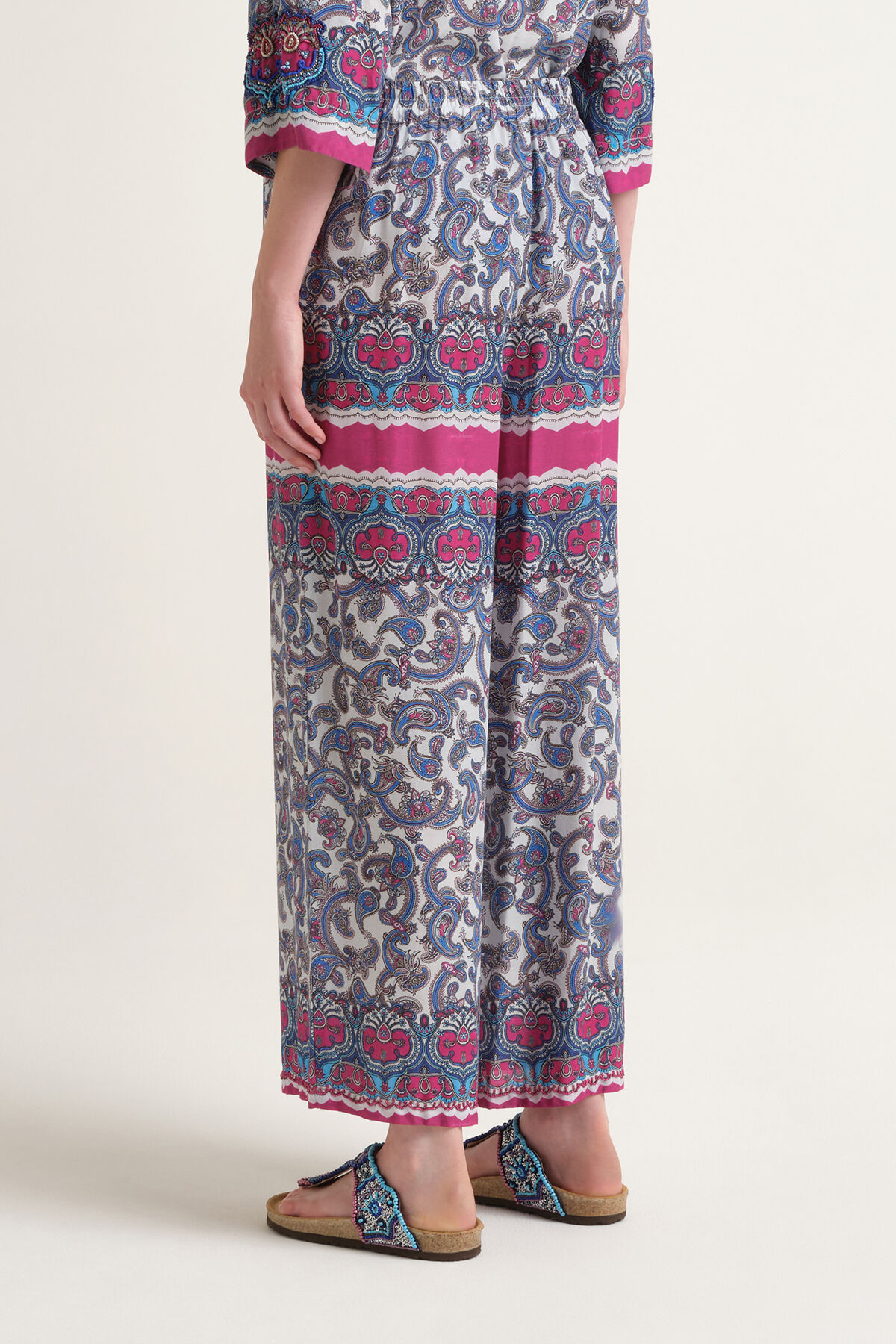 Malìparmi SUNSET PAISLEY TROUSERS Light Blue JH805350662