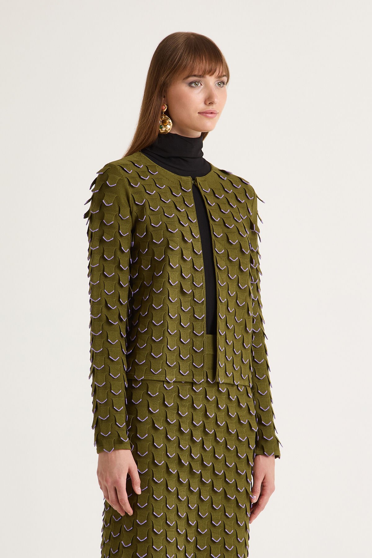 Maliparmi 3D STITCH CARDIGAN Green JN370178205