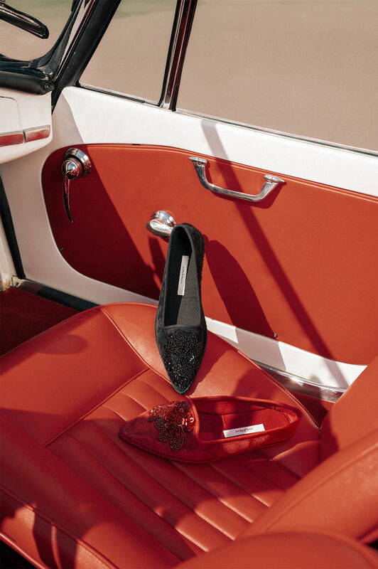 Maliparmi BABOUCHE-BIJOUX A PUNTA EMBROIDERED PASSION Bordeaux SB009501561