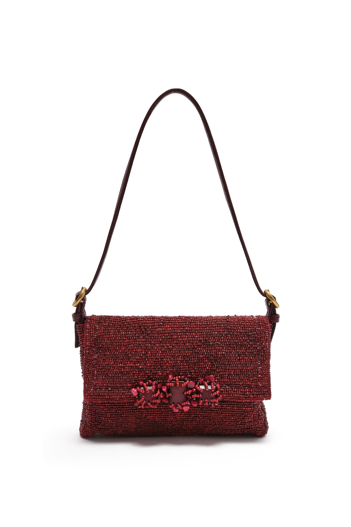 Maliparmi ICONIC BEADS SMALL SHOULDER BAG Burgundy BF000591242