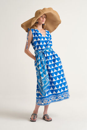 Malìparmi OPTICAL BRODERIE DRESS Blue JF669315216