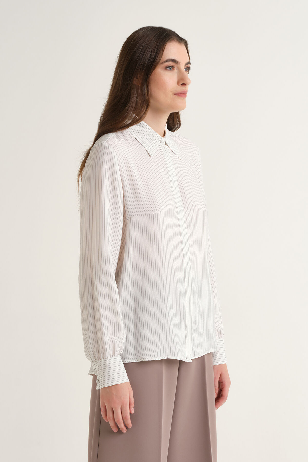 Maliparmi FLUID STRIPE SHIRT Natural JM556450690 Maliparmi FLUID STRIPE SHIRT Natural JM556450690