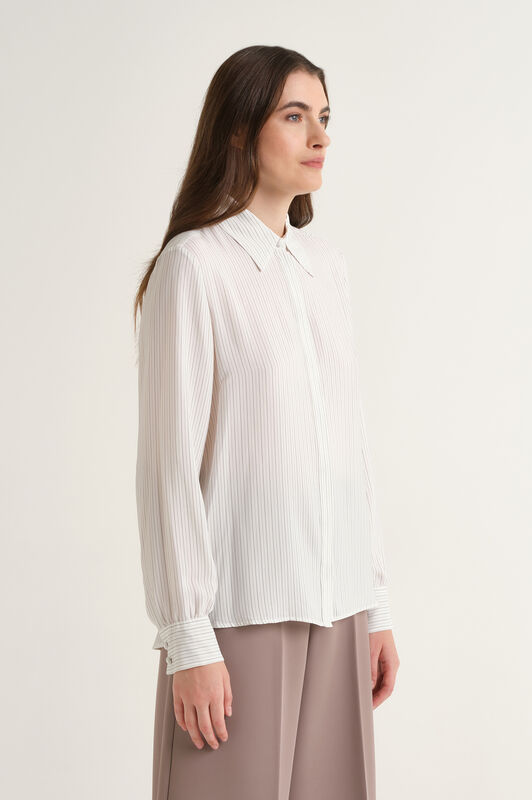 Maliparmi FLUID STRIPE SHIRT Natural JM556450690 Maliparmi FLUID STRIPE SHIRT Natural JM556450690