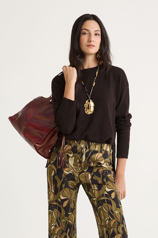 Maliparmi CASHMERE MERINOS KNITWEAR Dark Brown JQ511474315