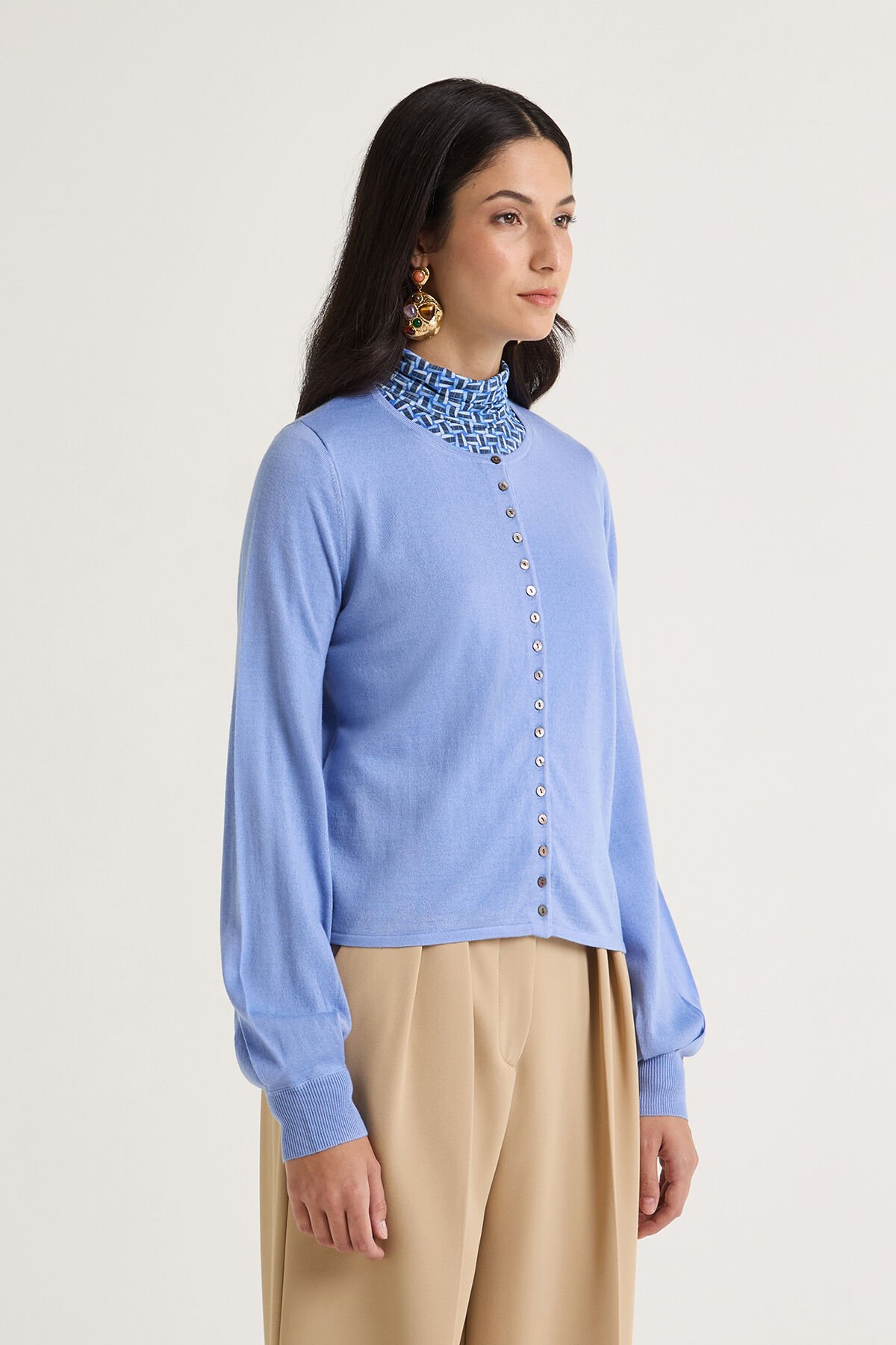 Maliparmi NEW MERINOS BLEND CARDIGAN Cobalt Blue JN369778199