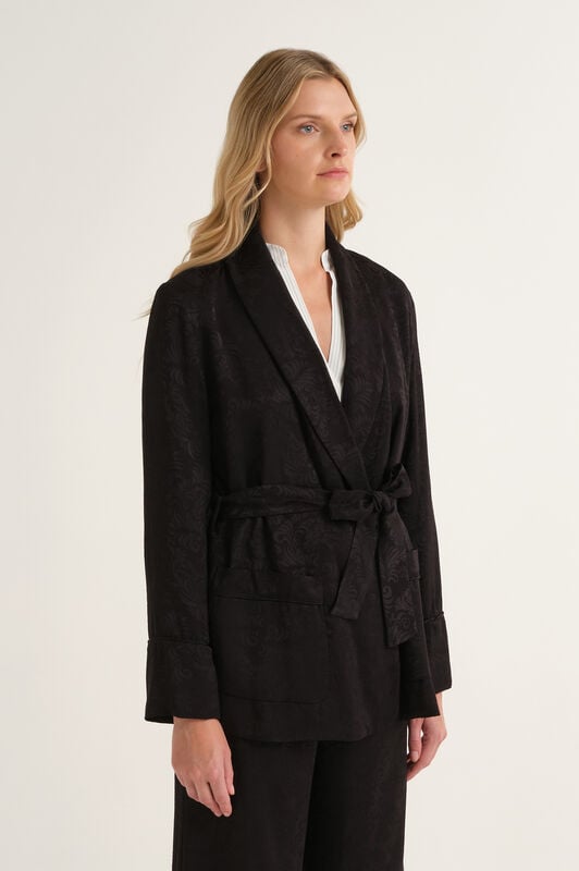 Maliparmi DAMASK JACQUARD BLAZER Noir JD648850684 Maliparmi DAMASK JACQUARD BLAZER Noir JD648850684