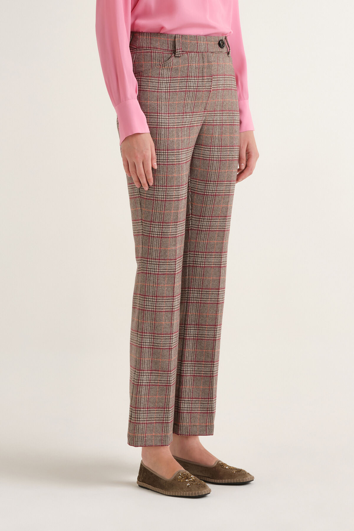 Maliparmi CHROMATIC CHECK PANTALÓN Rosa JH808120299 Maliparmi CHROMATIC CHECK PANTALÓN Rosa JH808120299