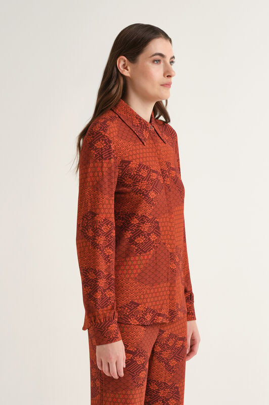 Maliparmi MOSAIC KIMONO SHIRT Red JM556470679 Maliparmi MOSAIC KIMONO SHIRT Red JM556470679