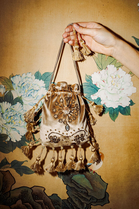 Maliparmi THE PRECIOUS VELVET POUCH Taupe OP009561039